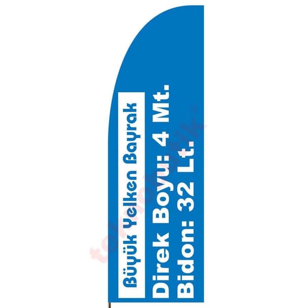 Büyük Yelken Bayrak Baskılı 100cm x 300cm Teknobutik.com'da