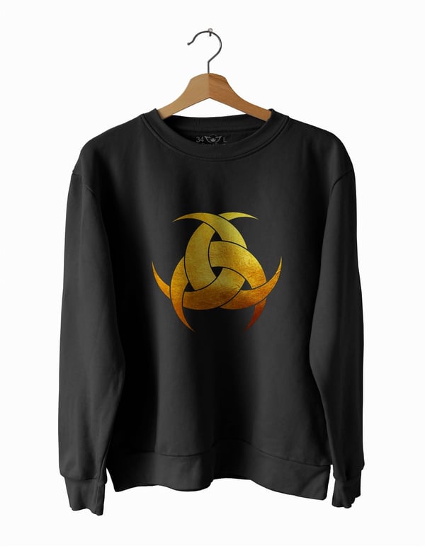 Büyüküç Hi-lal Büyük Baskılı Slim Fit Siyah - Beyaz Sweatshirt