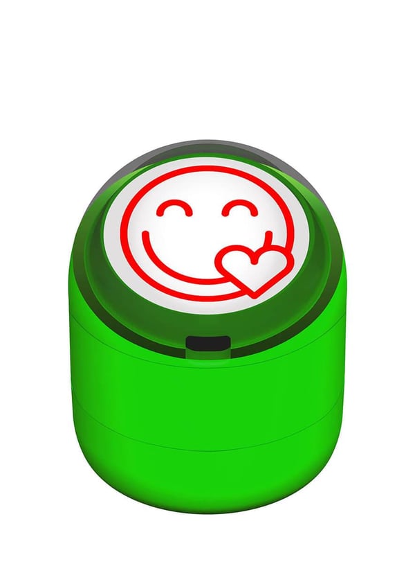 Gülen Emoji Kalp Motivasyon Kaşesi 22mm Yuvarlak Teknobutik.com'da