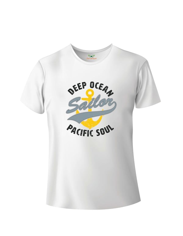 Deep Ocean Sailor Baskılı Basic Tshirt
