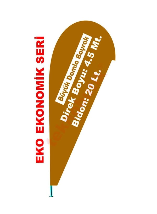 Eko Büyük Damla Bayrak Baskılı 110cm x 270cm Teknobutik.com'da