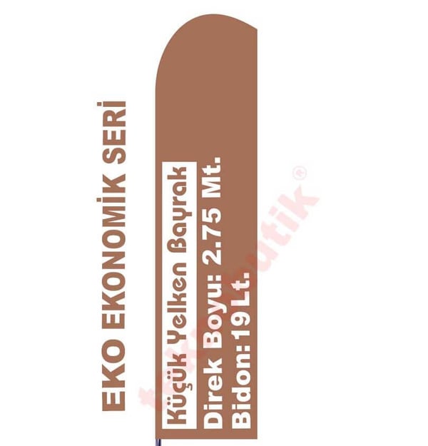 Eko Küçük Yelken Bayrak Baskılı 50cm x 200cm Teknobutik.com'da