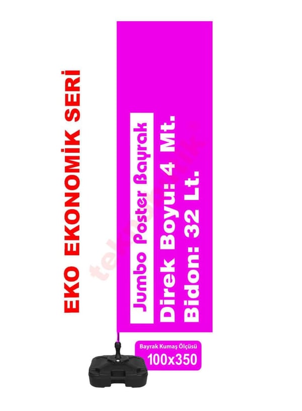 Ekonomik Jumbo Poster Bayrak 100x350 Teknobutik.com'da