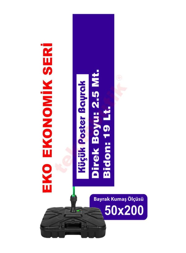 Ekonomik Küçük Poster Bayrak 50x200 Teknobutik.com'da