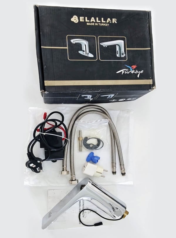 Elallar Çift Su Girişli Fotoselli Pilli Elektrikli Lavabo Bataryası Teknobutik.com'da