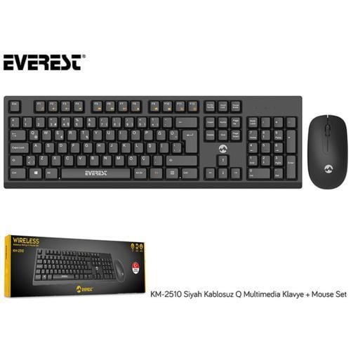 Everest KM-2510 Kablosuz Klavye+Mouse Siyah Teknobutik.com'da