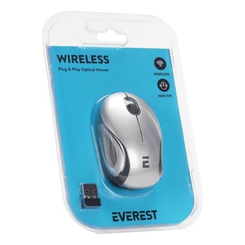 Everest SMW-555 Usb Gümüş 2.4Ghz Optik Wireless Mouse Teknobutik.com'da