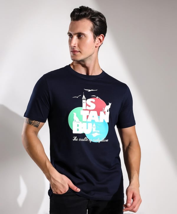 İstanbul The Cradle Of CivilizationBaskılı Regular Kalıp T-shirt Teknobutik.com'da