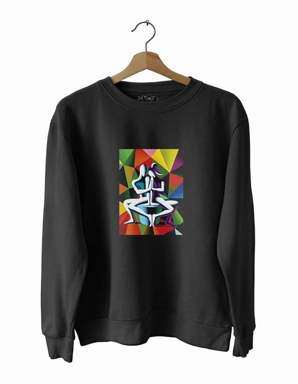 Flört Basklı Slim Fit Pamuk Sweatshirt