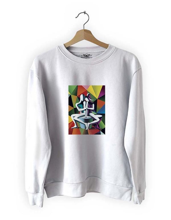 Flört Basklı Slim Fit Pamuk Sweatshirt