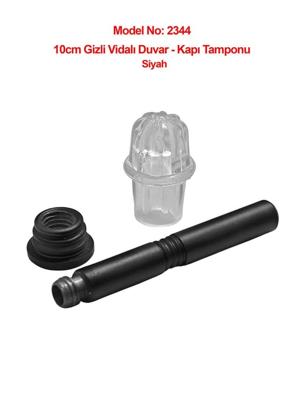 Gizli Vidalı 10cm Duvar veya Kapı Tamponu Stoperi Siyah 5li Paket Teknobutik.com'da