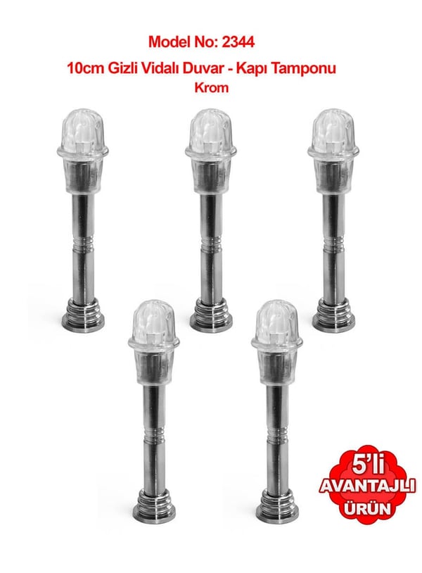 Gizli Vidalı 10cm Duvar veya Kapı Tamponu Stoperi 5li Paket Teknobutik.com'da