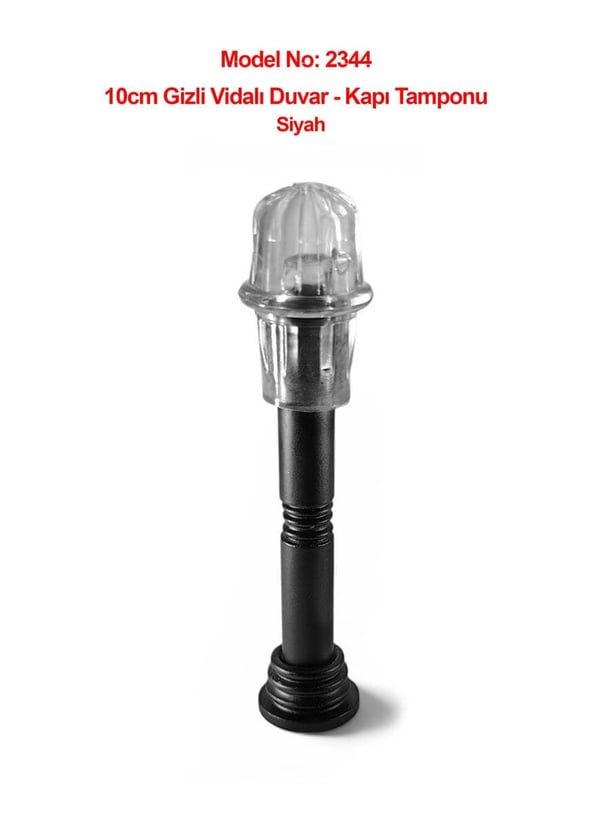 Gizli Vidalı 10cm Duvar veya Kapı Tamponu Stoperi Siyah Teknobutik.com'da