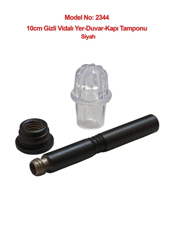 Gizli Vidalı 10cm Duvar veya Kapı Tamponu Stoperi Siyah 5li Paket Teknobutik.com'da