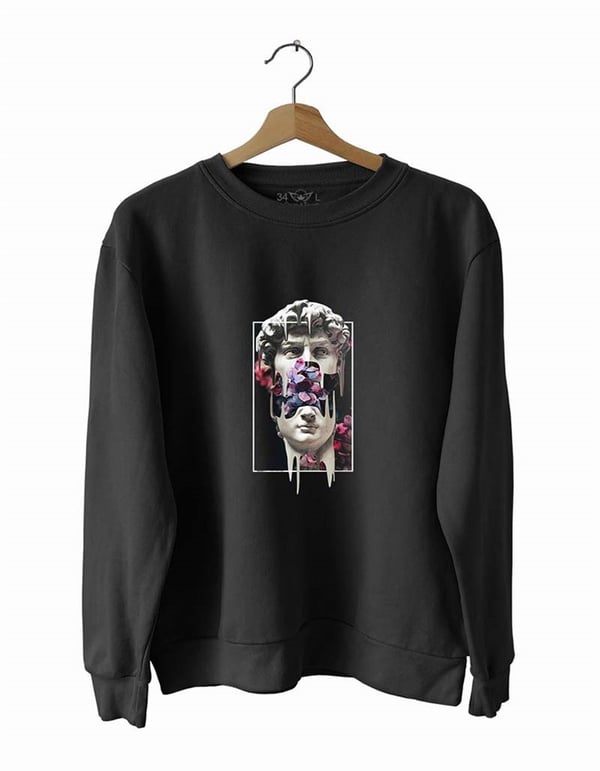 Heykel Basklı Slim Fit Pamuk Sweatshirt