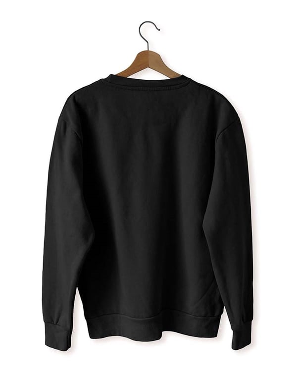 Hippie  Baskılı Slim Fit Siyah - Beyaz Sweatshirt