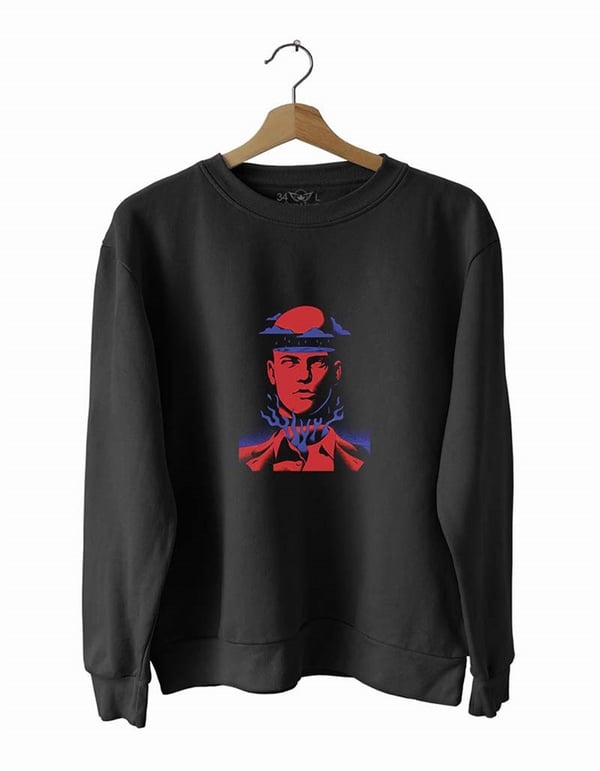 İçim Yanıyor Basklı Slim Fit Pamuk Sweatshirt
