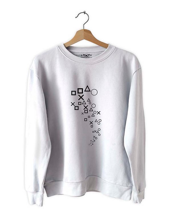 İşaretler Basklı Slim Fit Pamuk Sweatshirt