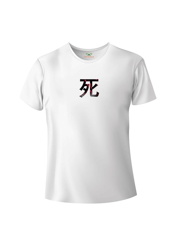Japonca Baskılı Bisiklet Yaka tshirt