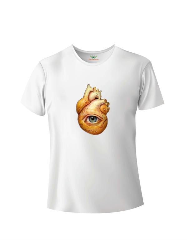 Kalp Gözü Baskılı Basic Tshirt