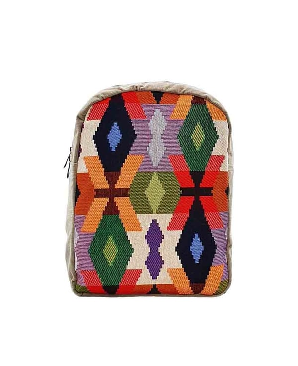 Kilim Desenli Goblen Dokuma Sırt Çantası
