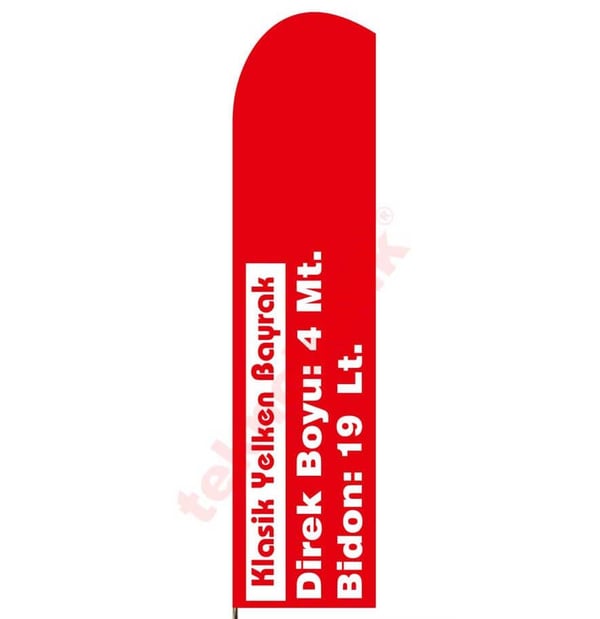 Klasik Yelken Bayrak Baskılı 75cm x 300cm Teknobutik.com'da