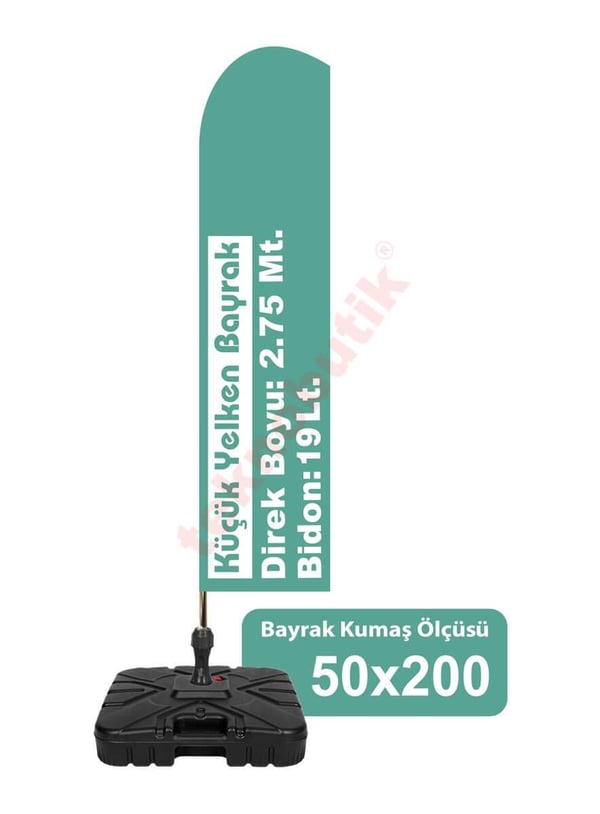 Küçük Yelken Bayrak Baskılı 50cm x 200cm Teknobutik.com'da