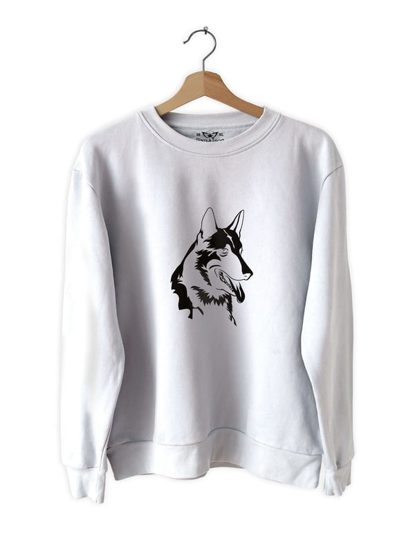 Kurt Baskılı Slim Fit Siyah - Beyaz Sweatshirt