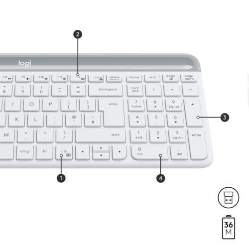 Logitech MK470 Klavye Mouse Kablosuz Beyaz 920-009436 Teknobutik.com'da