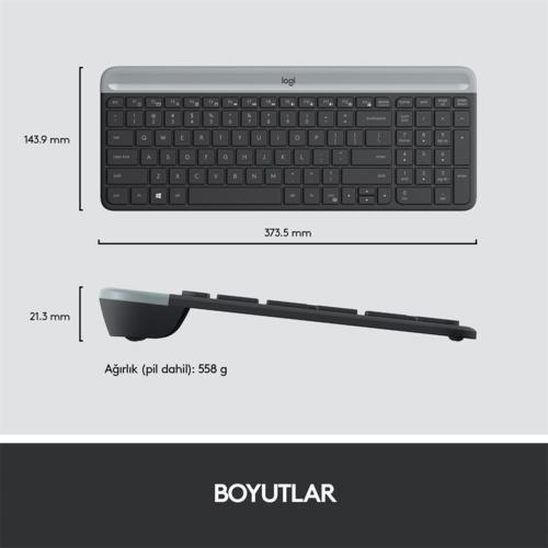 Logitech MK470 Klavye Mouse Kablosuz Siyah 920-009435 Teknobutik.com'da