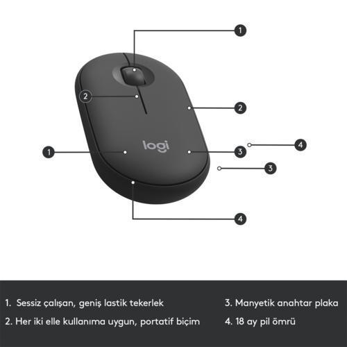 Logitech MK470 Klavye Mouse Kablosuz Siyah 920-009435 Teknobutik.com'da