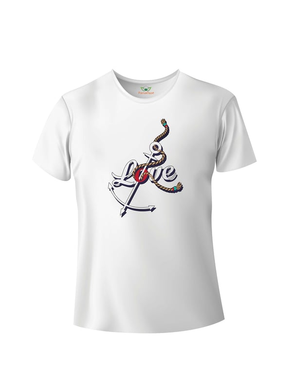 Love Anchor  Baskılı Baskılı Basic Tshirt