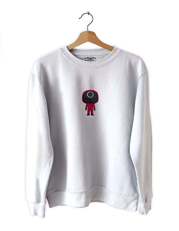 Maskot Asker Sıfır S-Quid-G-ame- Basklı Slim Fit Pamuk Sweatshirt