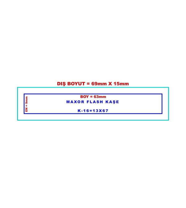 Maxor K-16 13x67 Flash Sistem Kendinden Mürekkepli Kaşe Teknobutik.com'da