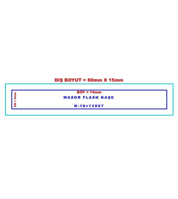 Maxor K-18 13x67 Flash Sistem Kendinden Mürekkepli Kaşe Teknobutik.com'da
