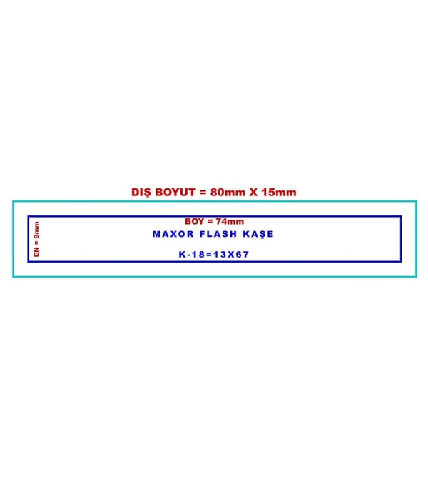 Maxor K-18 13x67 Flash Sistem Kendinden Mürekkepli Kaşe Teknobutik.com'da