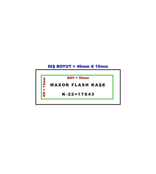 Maxor K-22 17x43 Flash Sistem Kendinden Mürekkepli Kaşe Teknobutik.com'da