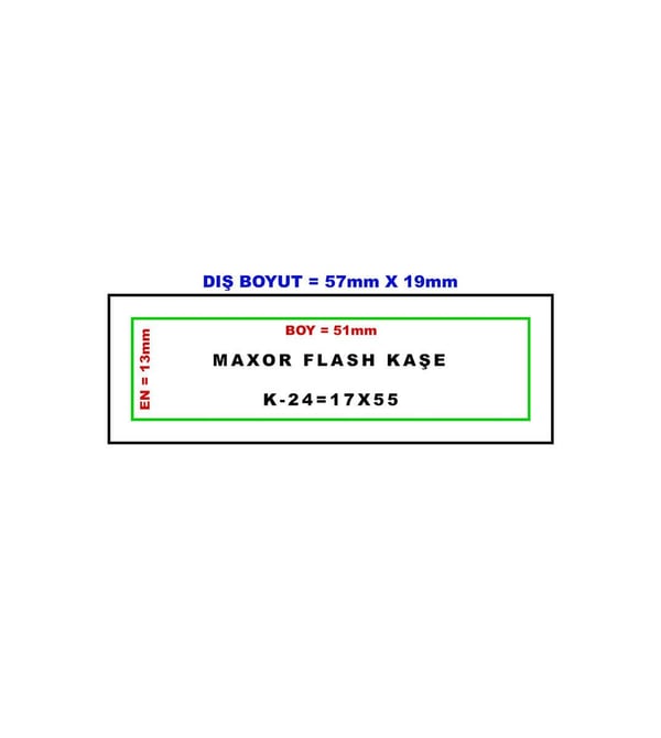 Maxor K-24 17x55 Flash Sistem Kendinden Mürekkepli Kaşe Teknobutik.com'da