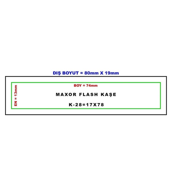 Maxor K-28 17x78 Flash Sistem Kendinden Mürekkepli Kaşe Teknobutik.com'da