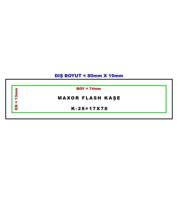 Maxor K-28 17x78 Flash Sistem Kendinden Mürekkepli Kaşe Teknobutik.com'da