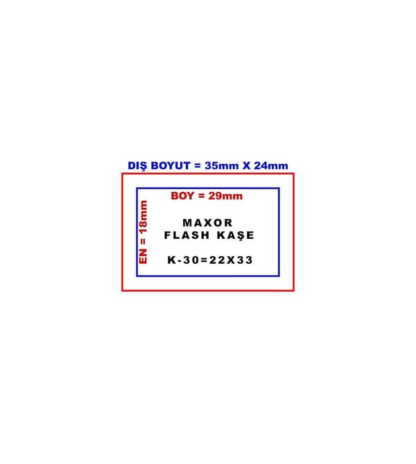 Maxor K-30 22x33 Flash Sistem Kendinden Mürekkepli Kaşe Teknobutik.com'da
