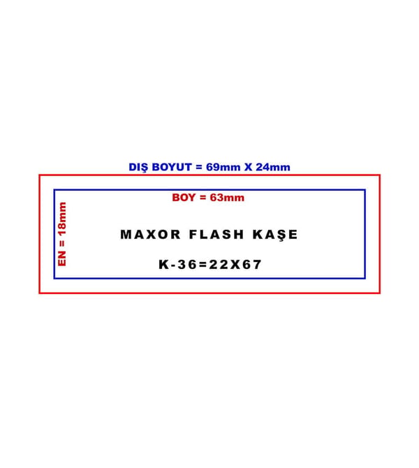 Maxor K-36 22x67 Falsh Sistem Kendinden Mürekkepli Kaşe Teknobutik.com'da