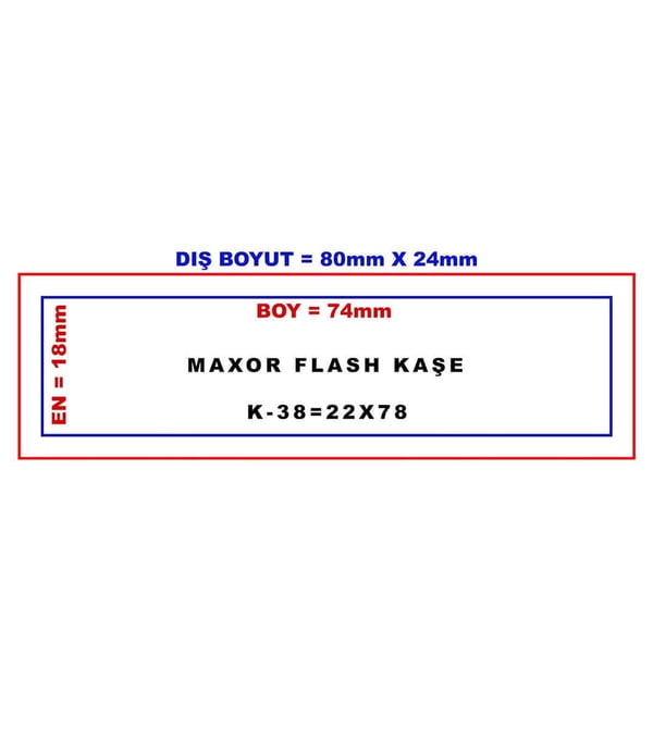 Maxor K-38 22x78 Flash Sistem Kendinden Mürekkepli Kaşe Teknobutik.com'da