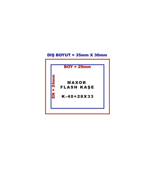 Maxor K-40 28x33 Flash Sistem Kendinden Mürekkepli Kaşe Teknobutik.com'da