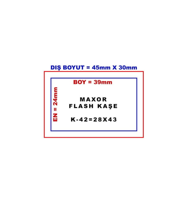 Maxor K-42 28x43 Flash Sistem Kendinden Mürekkepli Kaşe Teknobutik.com'da