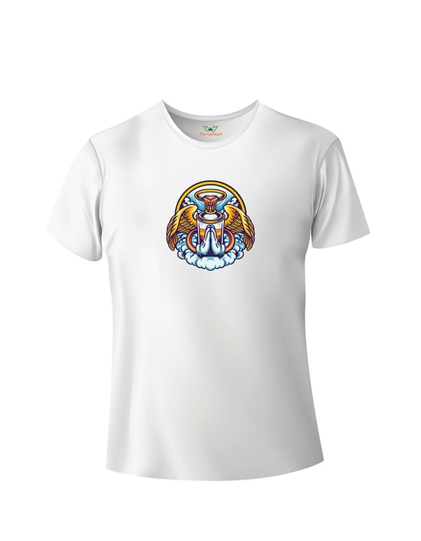 Melek Graffi Sprey Baskılı Basic Tshirt
