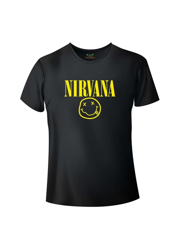 Nirv-ana Baskılı Basic Tshirt