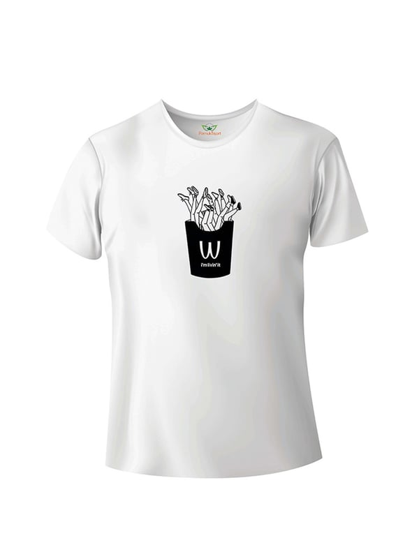 Onu Yaşıyorum Baskılı Regular Beyaz Bisiklet Yaka T-shirt