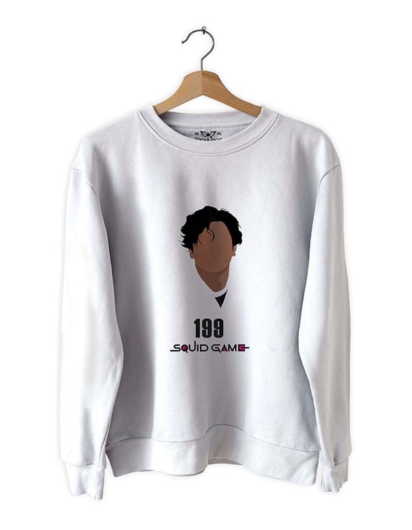 Oyuncu 199 S-Quid- G-ame-  Basklı Slim Fit Pamuk Sweatshirt