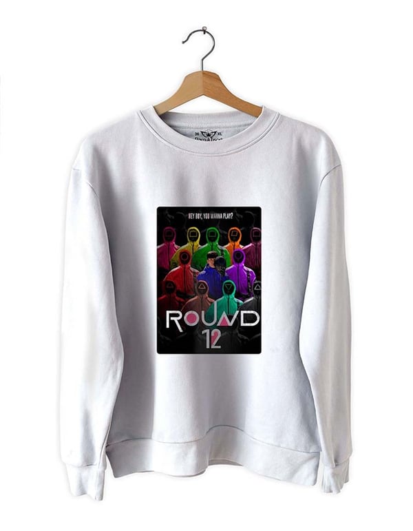 Raund 12 S-Quid- G-ame-  Basklı Slim Fit Pamuk Sweatshirt